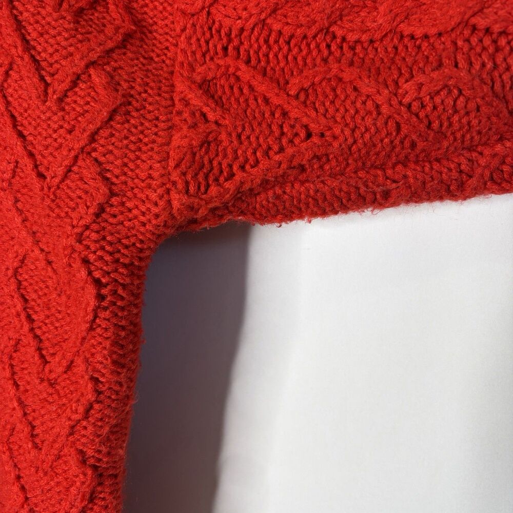 Torrid Sweater Boyfriend Cardigan Cable Knit Jester Red Long Pockets Women 1X - Picture 3 of 7